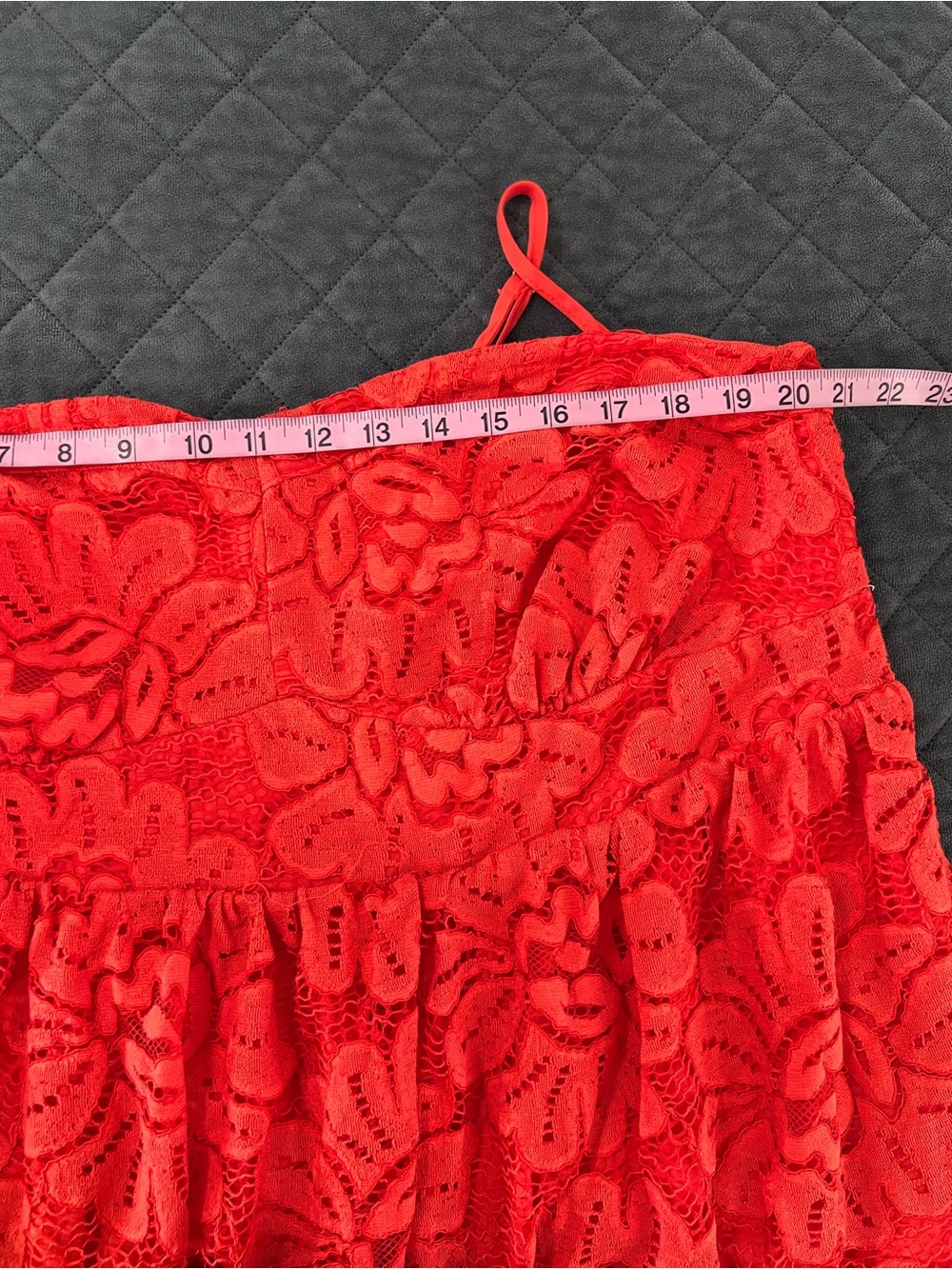Anthropologie Maeve Strapless Lace Mini Dress Women’s 3X Red Q - Picture 9 of 10